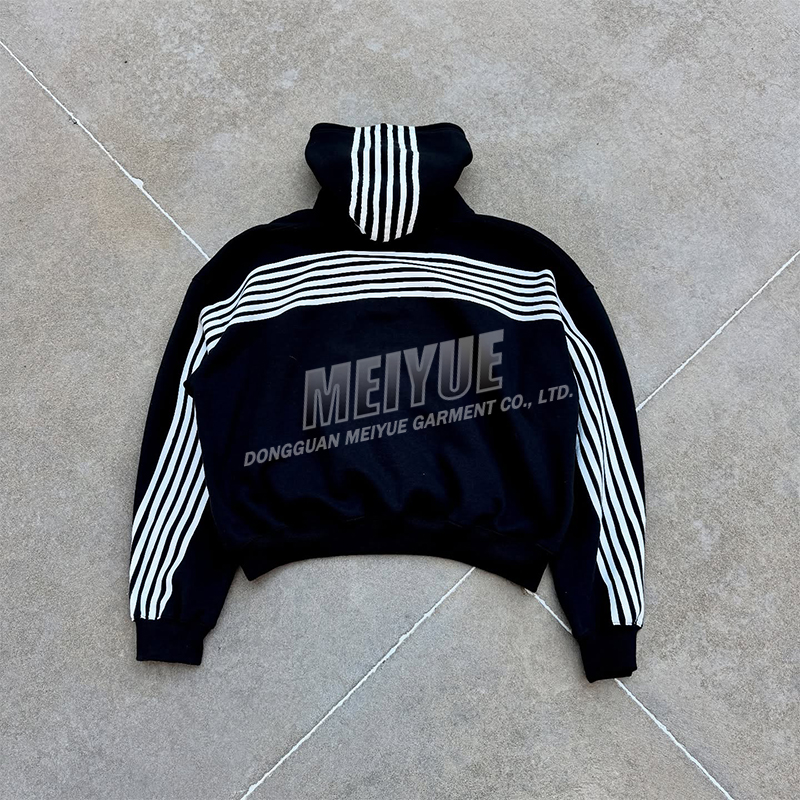 Striped Designer Dirty Streetwear Tracksuit Baggy Cargo Sweatpants And Hoodie Set