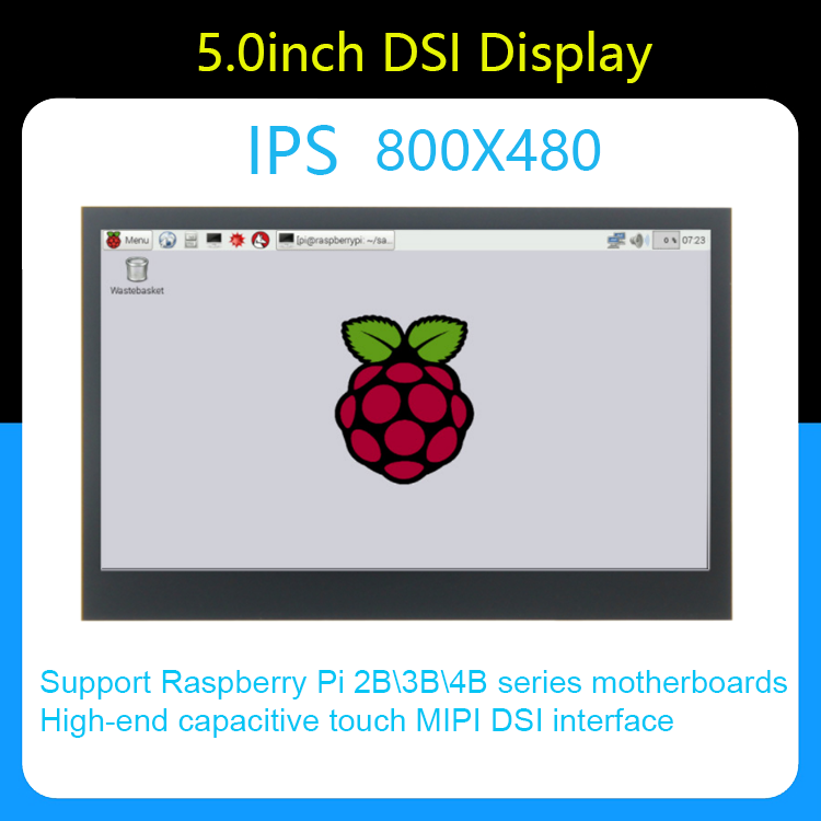 5.0 Inch Raspberry Pi Module 800*480 MIPI IPS TFT DSI Multi Touch LCD Module