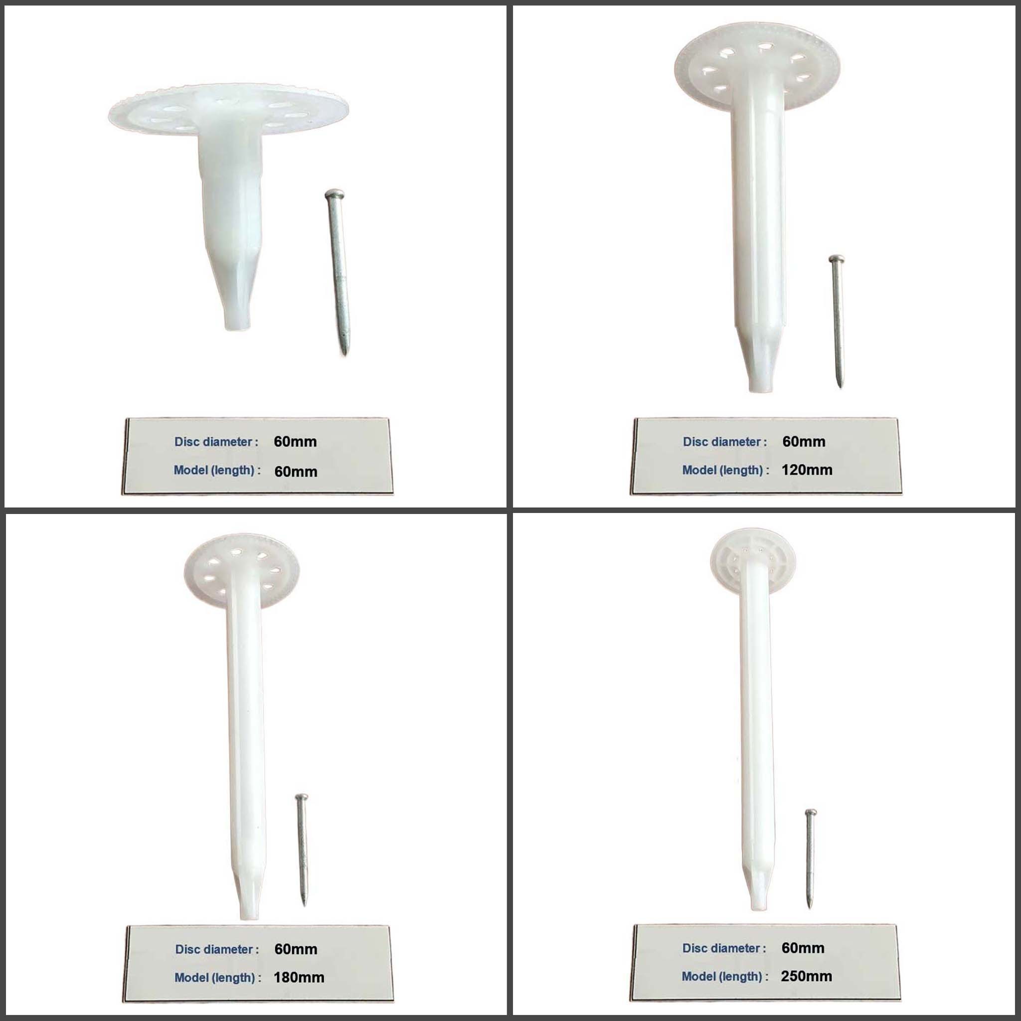 30mm 250mm Plastic HDPE Wall Insulation Anchors