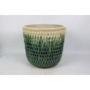 China Garden Ceramic Outdoor Pot High Fired Round Shape wholesale