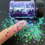 Fashionable Rhombus Shape Glitter Shaker Bottle Package with Purple Diamonds