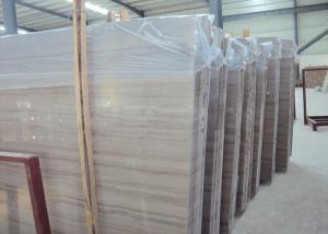 China Grey Wooden Vein Natural Marble Tile Flat Edge Indoor / Outdoor Suit wholesale