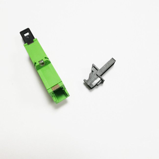 E2000/APC Simplex Singlemode Fiber Optic Adapter With Flange For Patch Panel