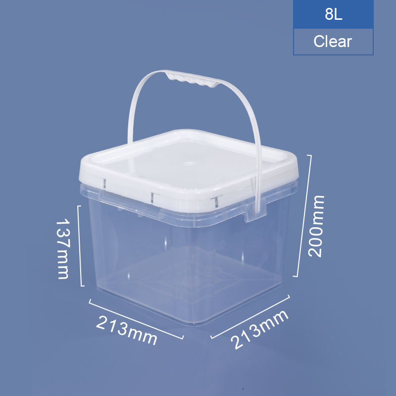 liquid fertilizer PP Round Plastic Bucket With Lid Handle Printing with Heat Transfer