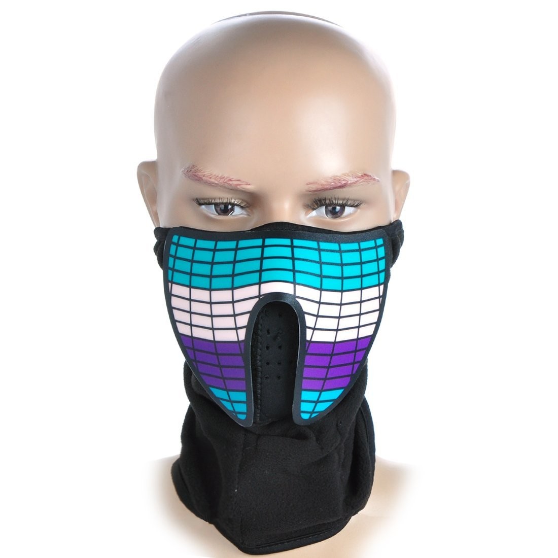 Ledes Party Holiday or other festival Voice activated Breathable light up music led/el mask for Parties Fashion Mask