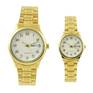 China Gold Quartz Japan Movt Brass Wrist Watch With Stainless Steel Clasp wholesale