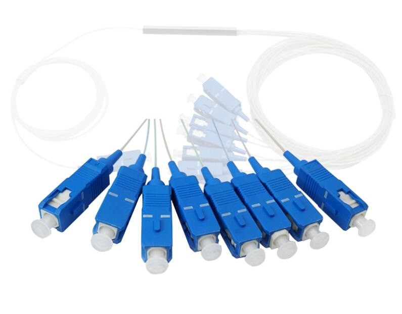 SC APC 1 Input 8 Output 1x8 Steel Tube Fiber Optic PLC Splitter