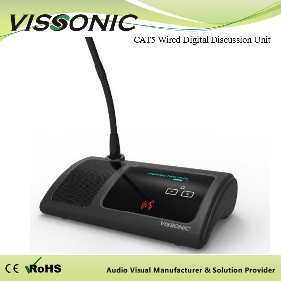 Black Vissonic Conference Microphone Cat5 Wired Digital Discussion Interpretatio