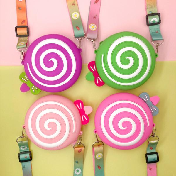 Lollipop Purse Crossbody Bag Lovely Lollipop Pouch Wallet Key Bag Shoulder Bag Pencil Case For Kids School Supplies