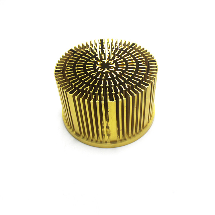 Anodizing Golden 50W Cold Forged Pin Fin Heat Sink For LED Grow Light