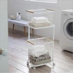 4KG Metal Hamper On Wheels , Anti Corrosion Metal Clothes Hamper