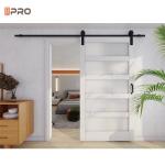 Fashion MDF Interior Doors Sliding Mirror Barn Doors Wood And Tempered Glass