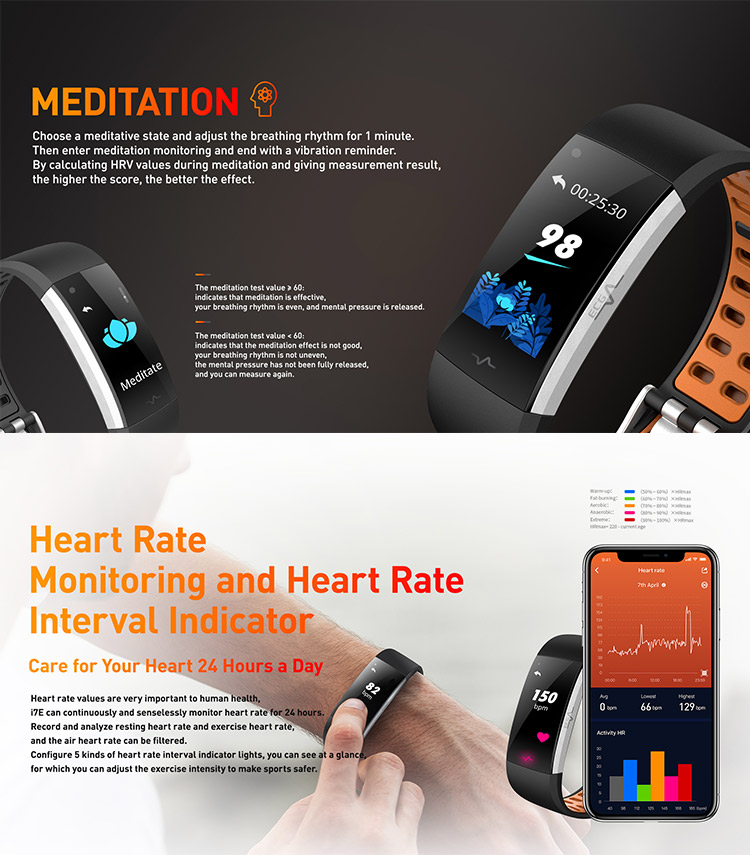 Bluetooth 4.2/5.0 PPG Sports Smart Bracelet