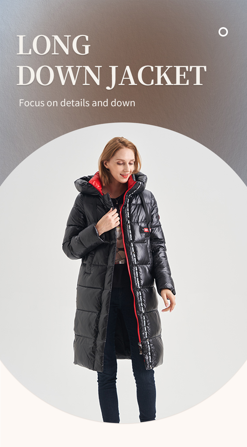 FODARLLOY 2022 puffer jacket ladies warm hooded cotton-padded clothes slim long down winter jackets women coats
