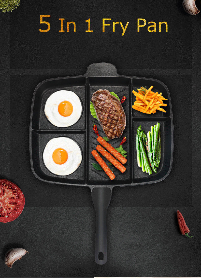 Korean Indoor And Outdoor Stovetop Grill Pan 5 In 1 With Handle