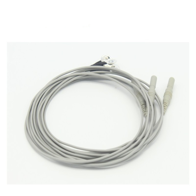 Pure Silver Electrode EEG Cable Medical Accessories With DIN1.5 Socket Cup