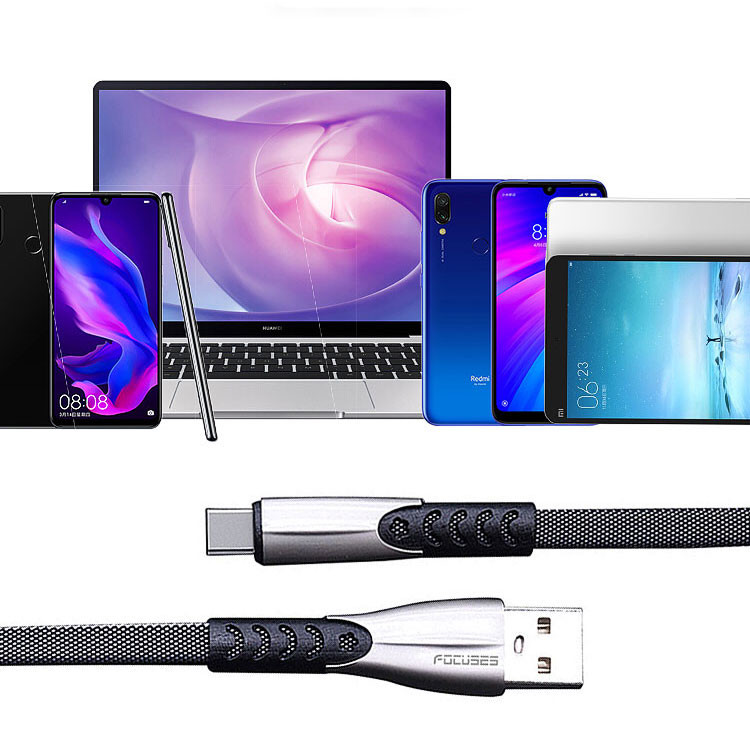 USB 2.0 Type C Cable OD 3.5mm USB C To USB Data Cable For Andriod Phone