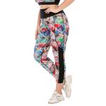 Athletic Patterned Yoga Pants Quick Dry Breathable Women Plus Size Floral Print