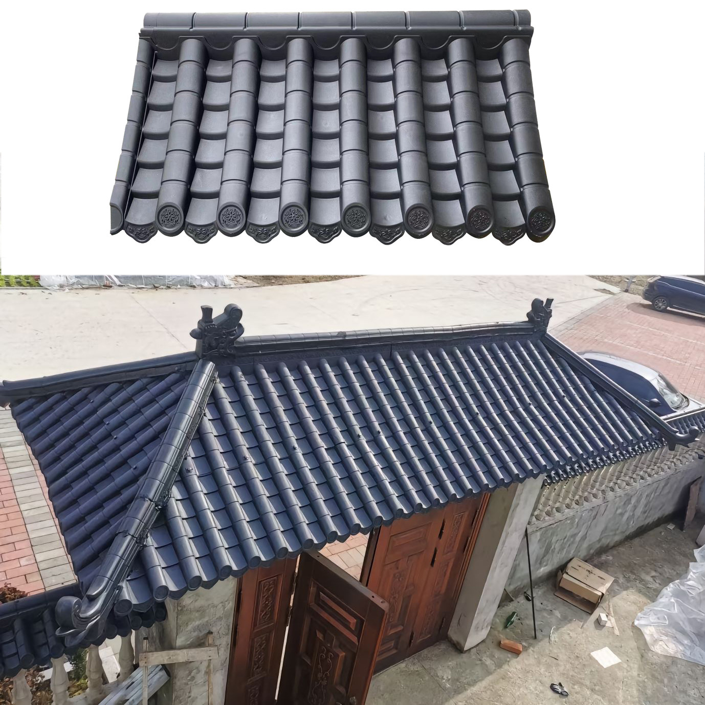 Plastic Japanese Roof Tiles Lightweight Building Material Wall Tiles Roof Sheet For Old Japanese Traditional Roof