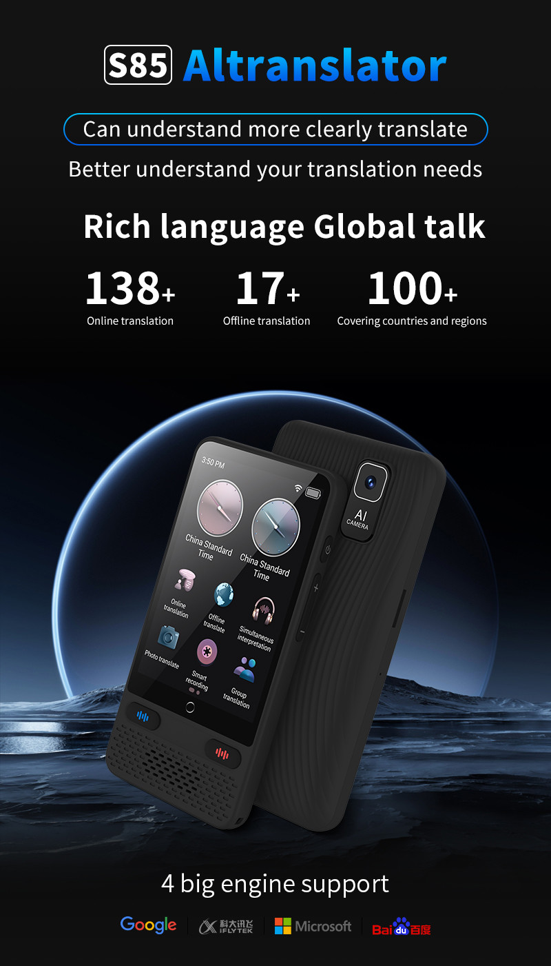 Portable Audio Instant Voice Translator Break Down Language Barriers Custom