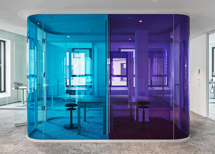 Bent Glazed Partition Wall Beautiful Round Angle Arc/curved Glass Partition