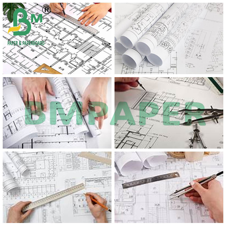 21lb Uncoated CAD Plotter Paper For Enguneering Design Or Garment 