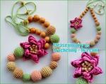 Baby sling necklace, baby bracelet, crochet bracelet, teething bracelet, crochet