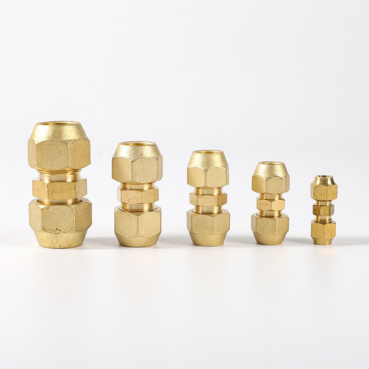 CA360 Brass Male Female Compress Double Barrel Tube Union Straight Fitting Suitable for Temperature Range -65°F to 250°F