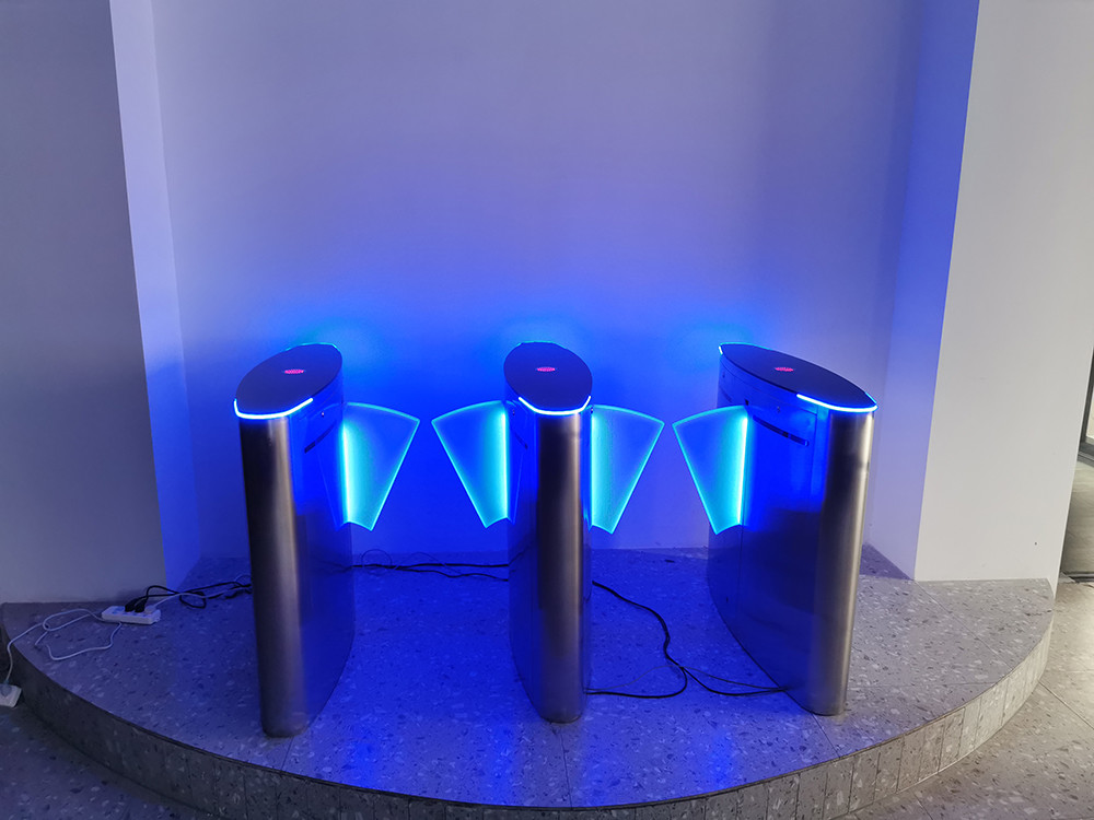 Tempered Glass Faceplate Oval Flap Barrier With Glowing Neon Strips