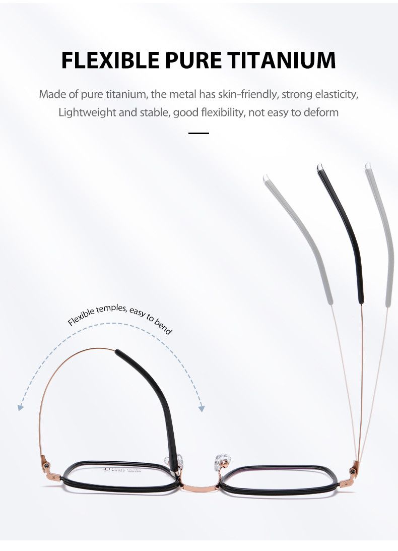IP Plating Pure Acetate Titanium Glasses , Stable Clear Lens Glasses