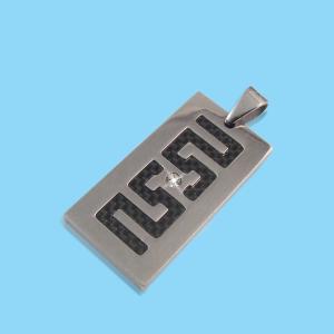 China 316L Stainless Steel Rectangle Square Shaped Necklace Pendant LPS0099 wholesale