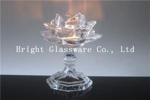 China Crystal lotus flower candle holder with glass stand wholesale