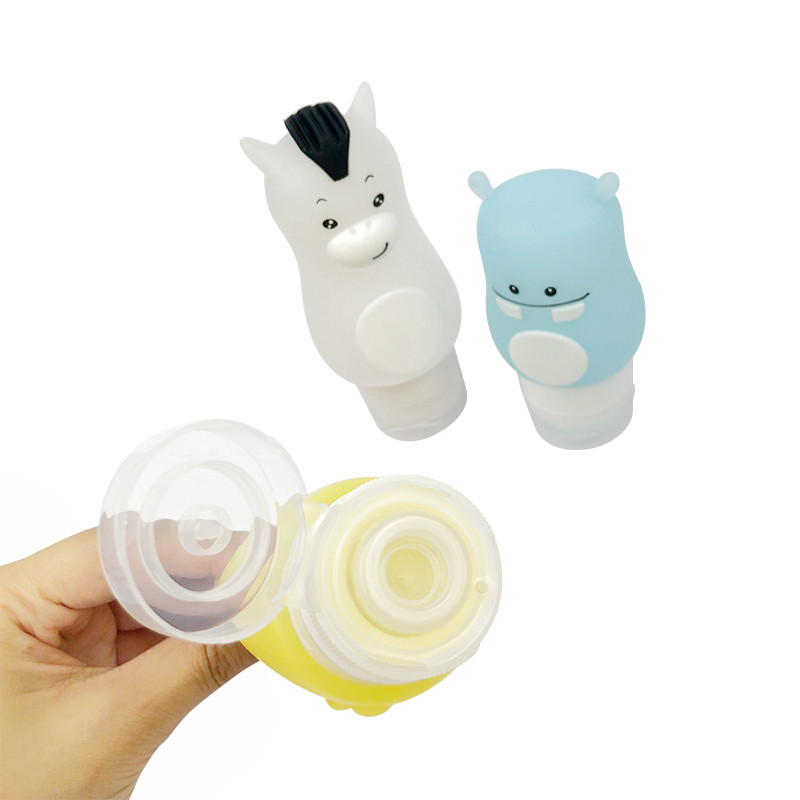 Easy To Refill Empty Travel Containers , No Drip Valve Silicone Shampoo Bottles