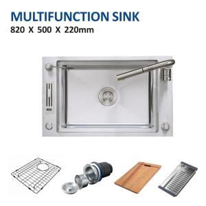 China Single Bowl Apron Multifunction Sink 33' Topmount 16 Gauge Knife Holder 82x50 wholesale