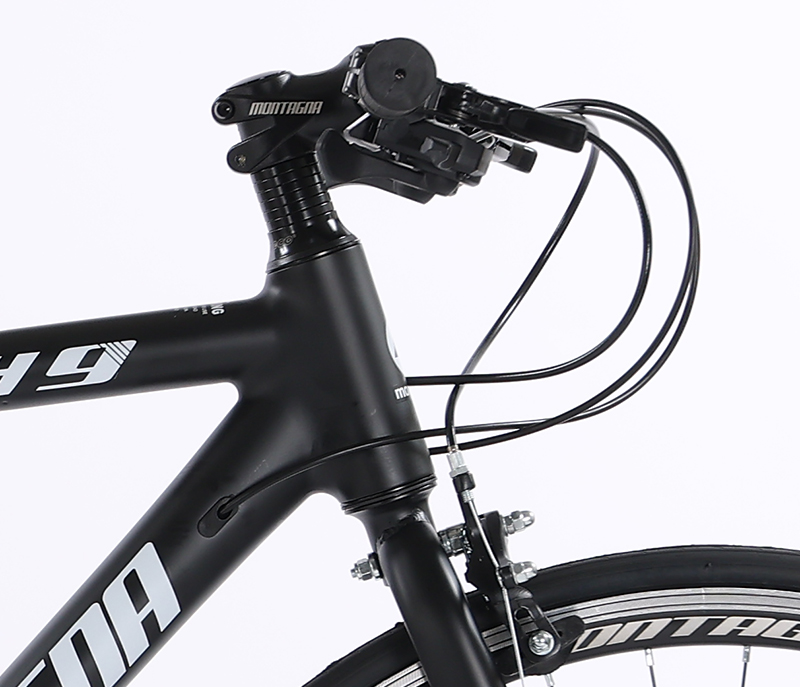 GOMID Alloy Road Custom Bicycle 700c Hybrid Road Bike With Simulated Carbon Fiber Frame