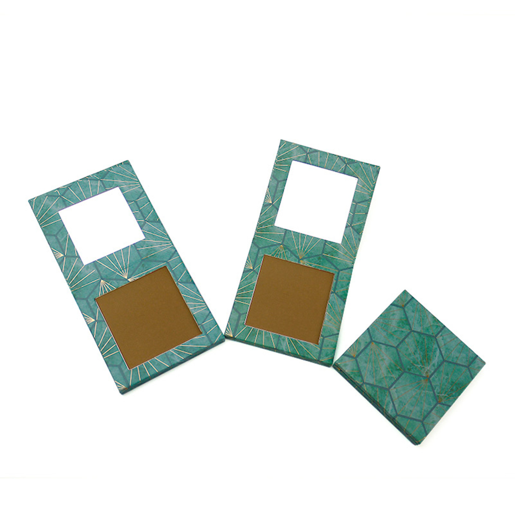 Single Empty Eyeshadow Palette Packaging With Mirror Custom Square Cardboard
