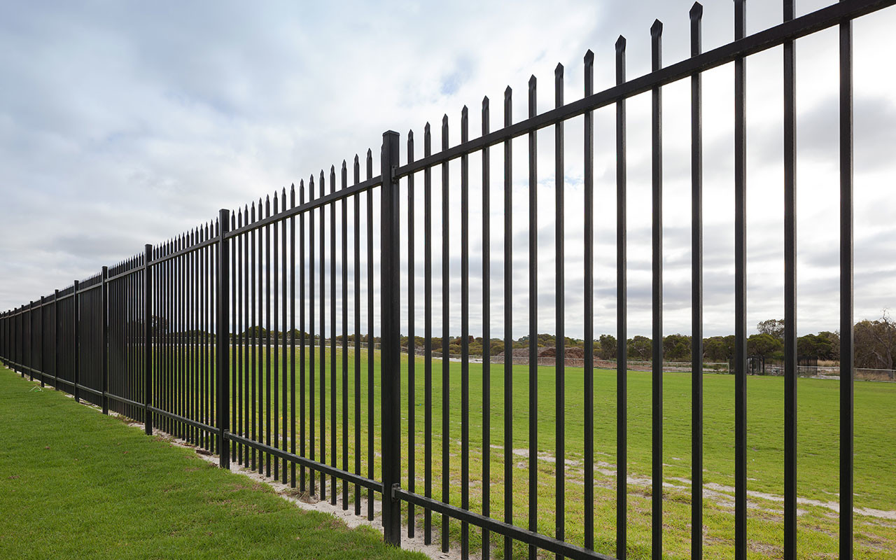 2.4m X 2.4m SHS 65mm Tube Black Garrison Garden Fence Panels Diplomat Fence