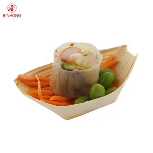 China Disposable Birch Wood 3.5 Inch Sushi Wooden Boat wholesale