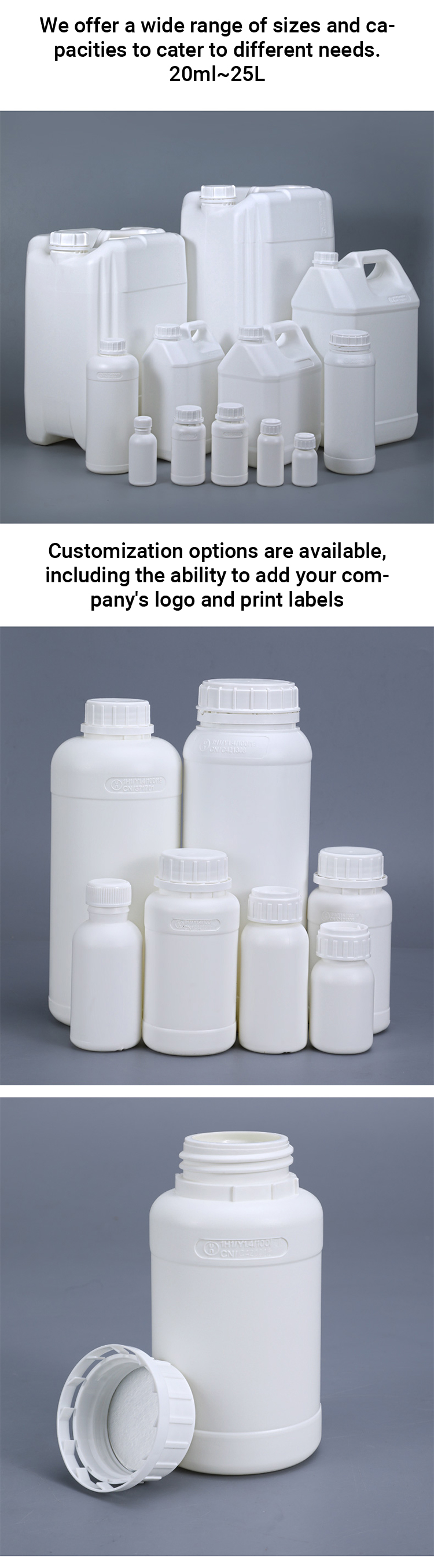 HDPE 500ml Thick Fluorinated Bottle for Chemical Reagent and Organic Solvent Packaging
