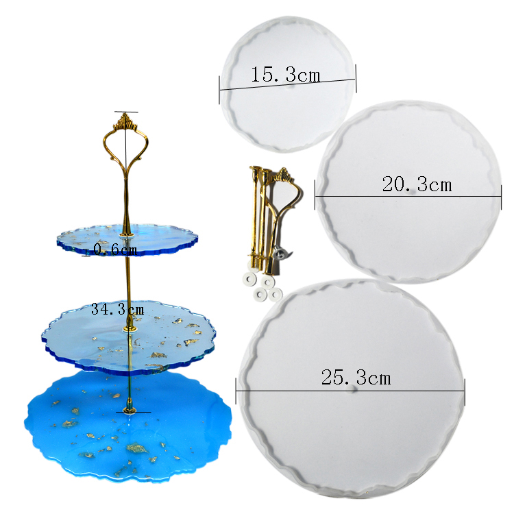 3 Layers Silicone Resin Coaster Molds Cake Decoration Round Coaster Mould