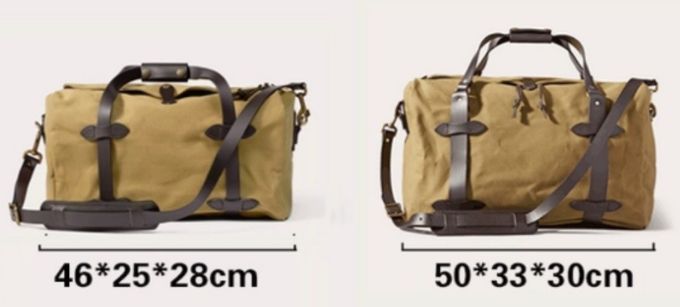 Khaki Retro Shoulder Weekender Waxed Men'S Canvas Travel Duffel Bags