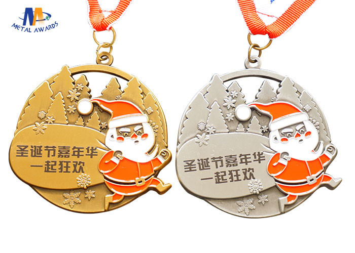 70*3MM Zinc Alloy Christmas Tree Santa Claus Stock Medals