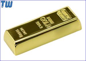 China Shinning Golden Brick 16GB USB Stick Slip Button Laser Logo Engraved wholesale