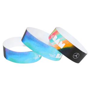 China Heat Resistant Paper Event Wristbands Printed Purple With Tyvek Material wholesale