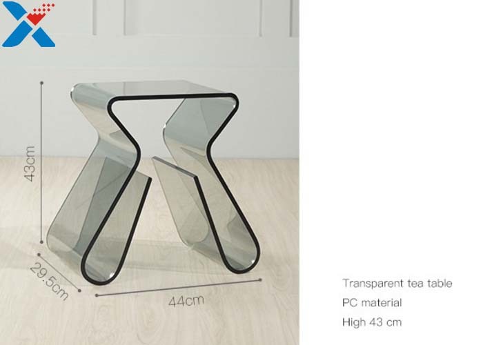 Fashion Personality Clear Acrylic Table , Transparent Coffee Table Thickness Customized