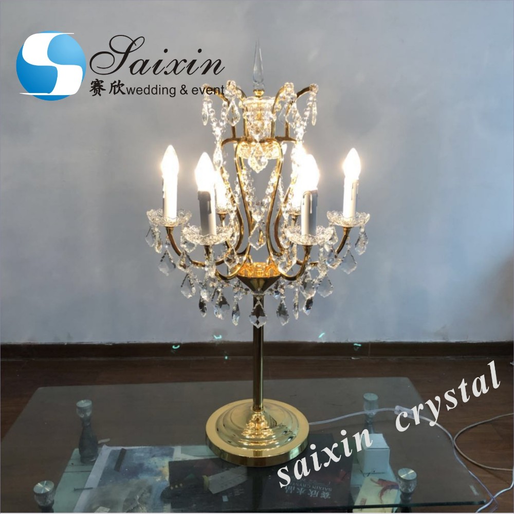 Crystal Gold Flower Vase Metal Stand For Living Room Wedding Table Decoration
