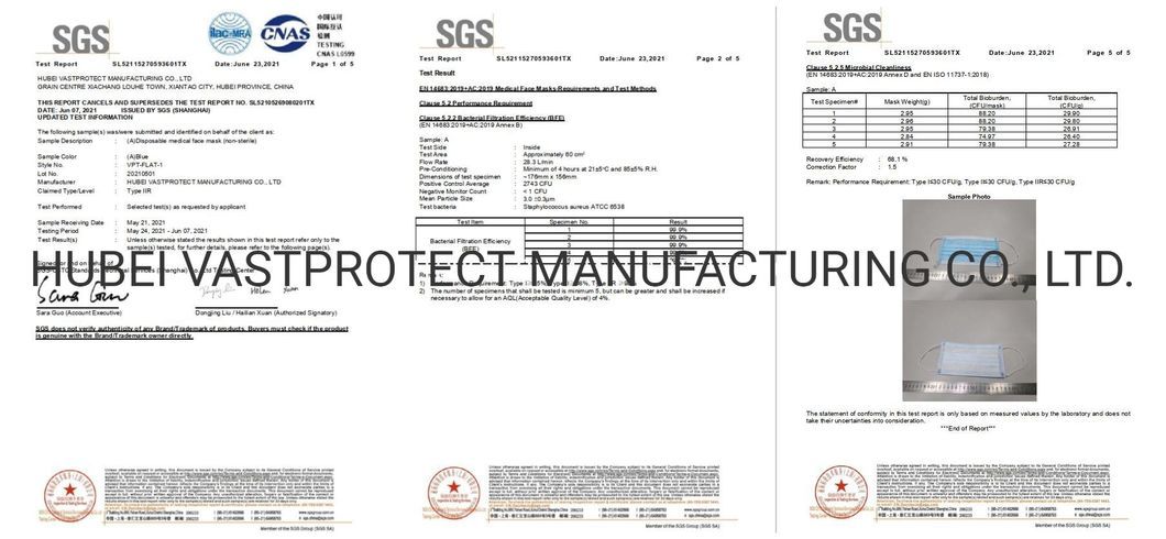 White List Factory CE Type I Type II Type Iir 3 Ply Earloop Nonwoven PP Medical Protective Disposable Surgical Face Mask