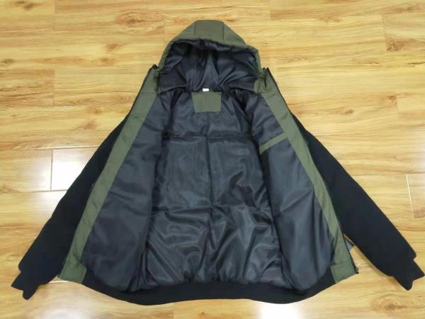 Cotton Padded Coat Mens Polyester Puffer Jacket Waterproof With Removable