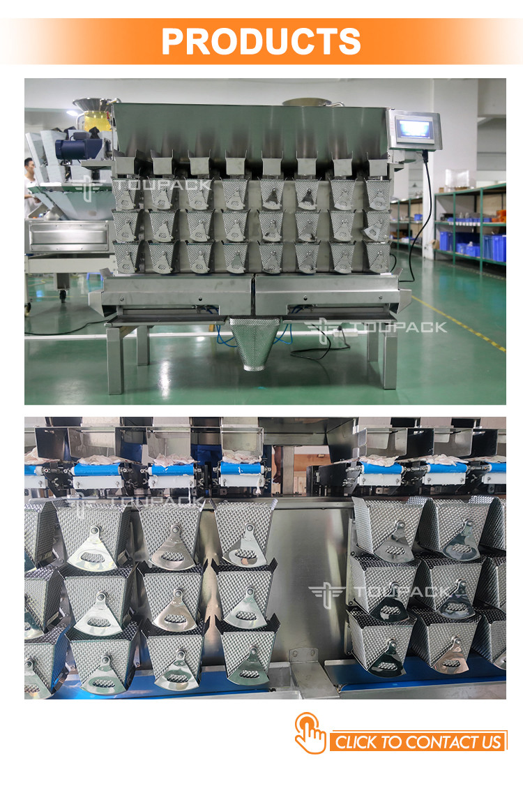 Pillow 4 Sides Sealing Multihead Weigher Packing Machine For Preserved Fruit Prunes