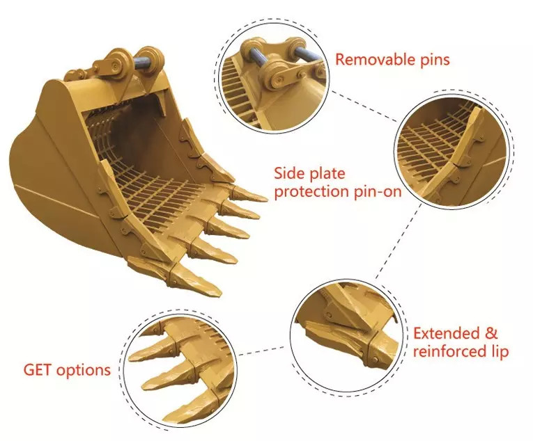 Construction Machinery Excavator Skeleton Bucket OEM Customize Digger Bucket 1Year Warranty
